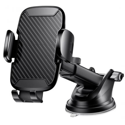 Adjustable Suction Cup Car Phone Holder with Extendable Arm, Secure Grip for Dash and Windshield