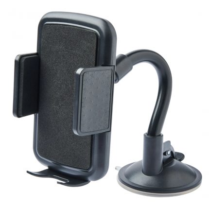 Universal Adjustable Car Phone Mount with Strong Suction Cup, Flexible Gooseneck Arm, Secure Grip Design